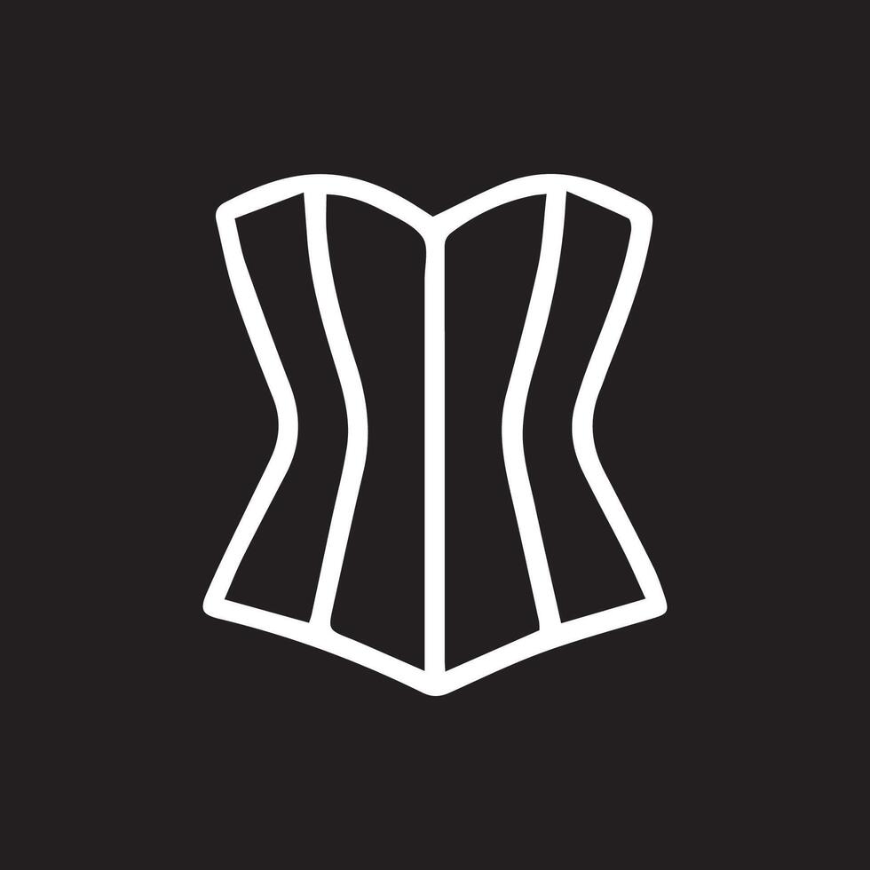 Elegant Corset Outline Design for Fashion and Lingerie Inspiration vector