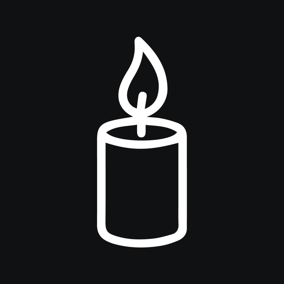 Simple Candle Line Art Symbolizing Hope Light and Serenity in Darkness vector