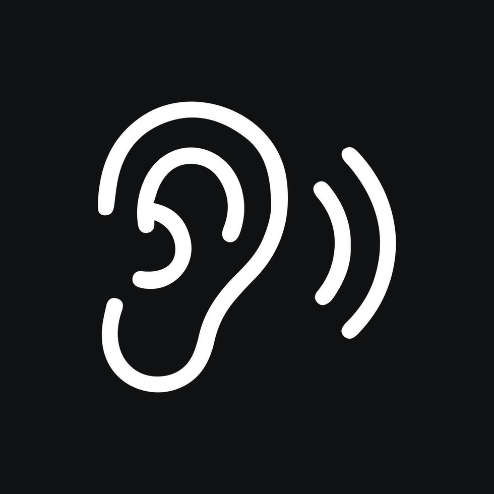Minimalist Ear Icon Design Representing Hearing and Sound Perception vector