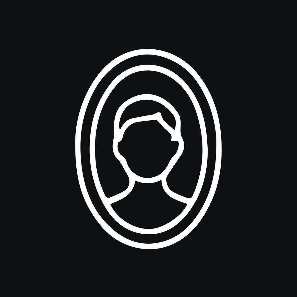 Classic Portrait Silhouette Minimalist Graphic Design Element Icon vector
