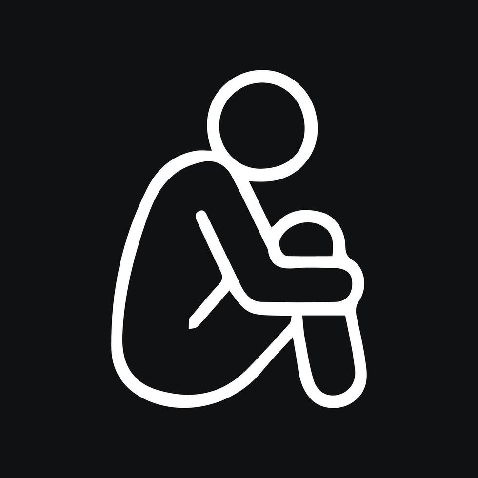 Solitude in Simple Form Exploring Isolation and Inner Reflection vector