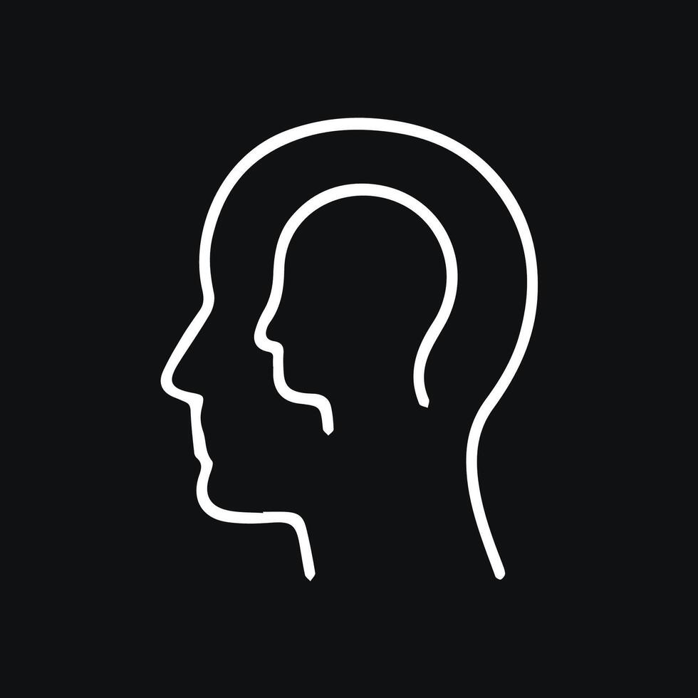 Inner Thoughts A Minimalistic Representation of Mind and Self Awareness vector