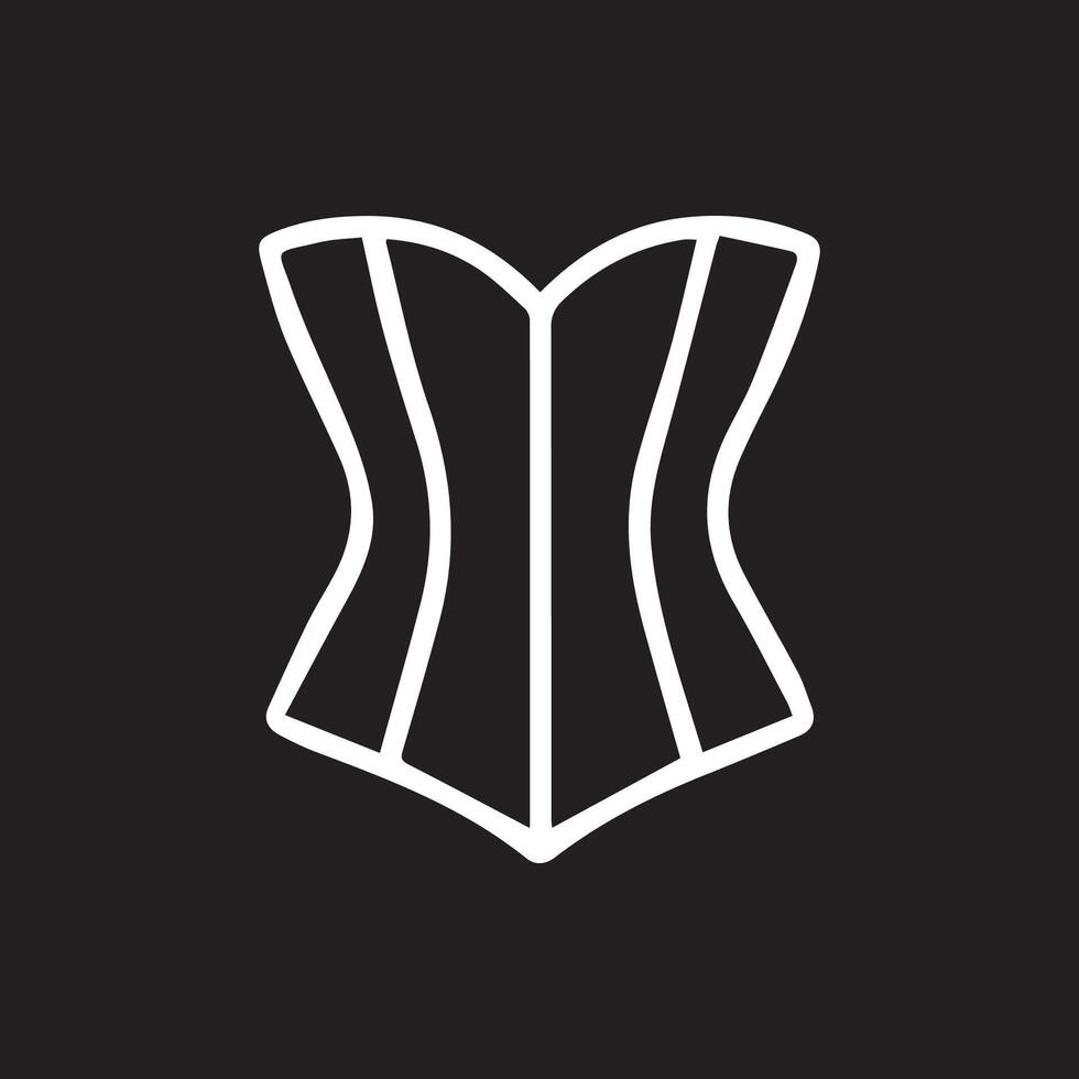 Elegant Corset Outline An Intimate Wardrobe Essential Silhouette vector