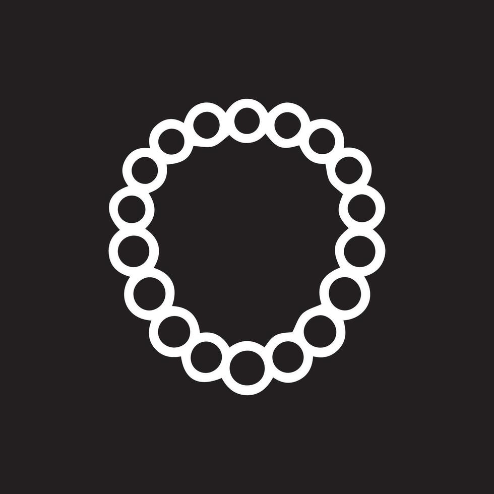 Abstract Circular Design Simple White Pattern on Black Background vector