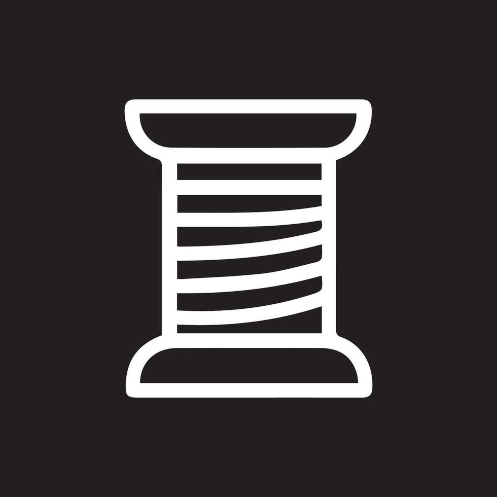 Classic Thread Spool Simple Line Art Icon for Sewing and Crafts vector