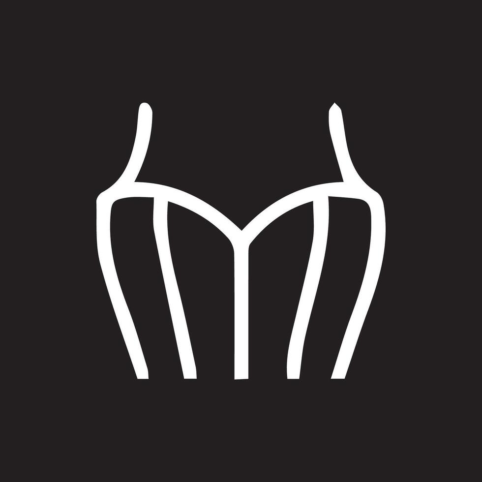 Captivating bodice silhouette on a minimalist black backdrop design element vector