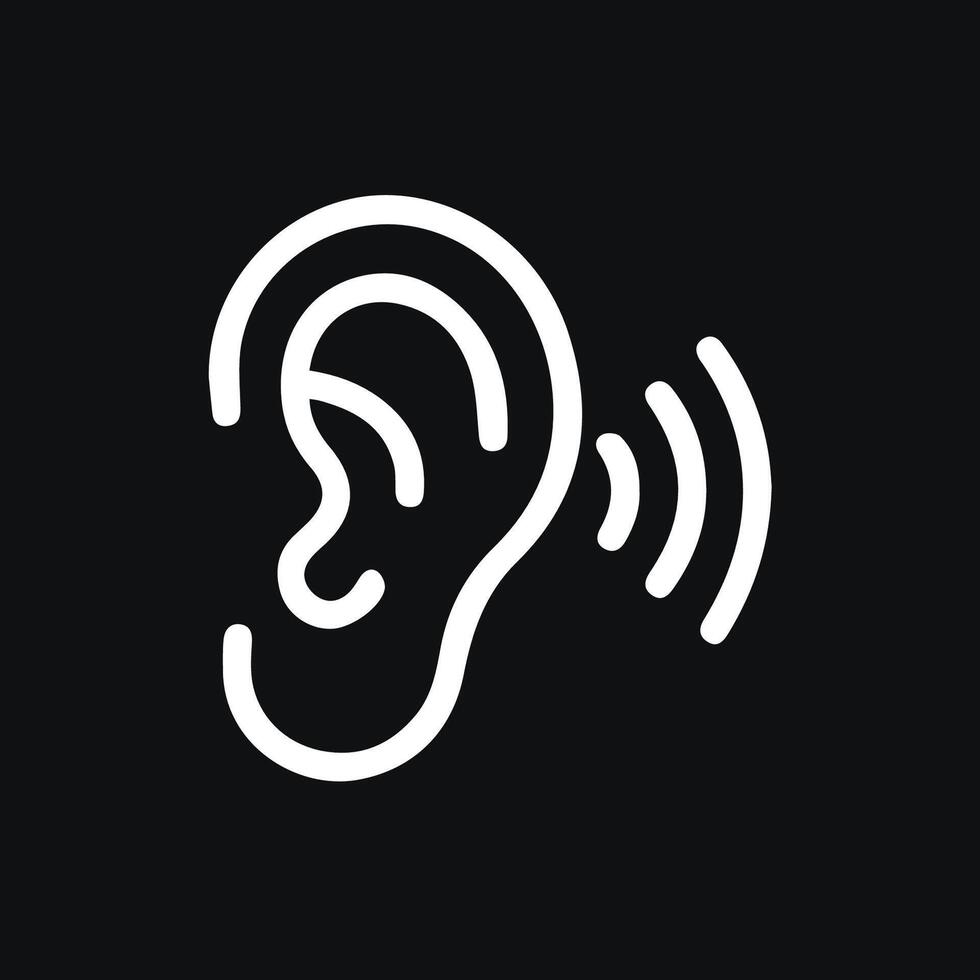 Listen Up A Simple Ear Icon Representing Hearing and Sound Awareness vector