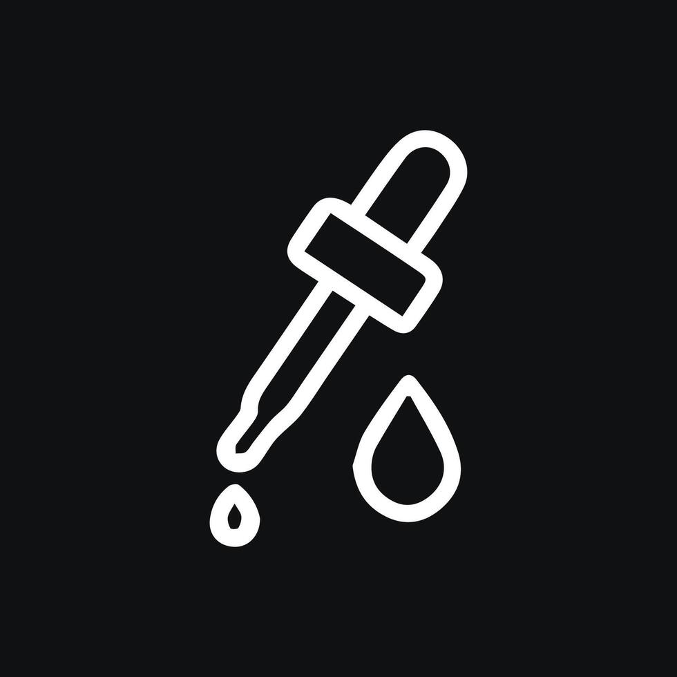 Elegant Pipette Illustration Against a Simple Black Background Design vector