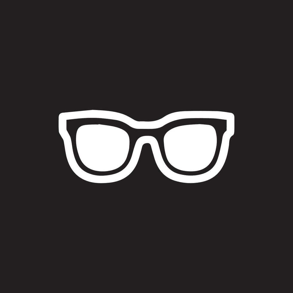 Sleek eyewear design showing modern glasses in simple monochrome vector
