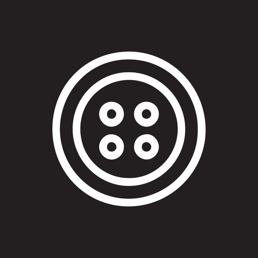 Classic Round Button Icon Design Simplicity and Elegance in Sewing Art vector