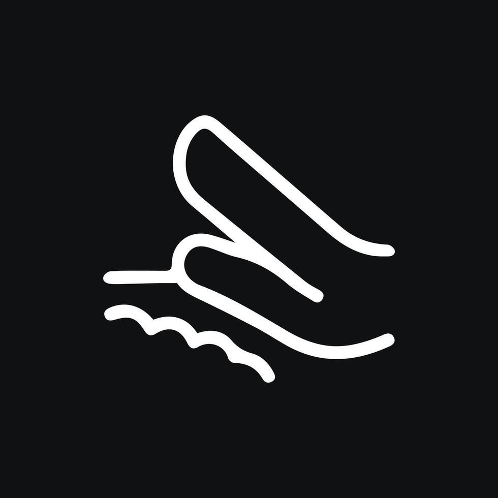 Abstract Hand Touching Waves Design Modern Minimalist Illustration vector