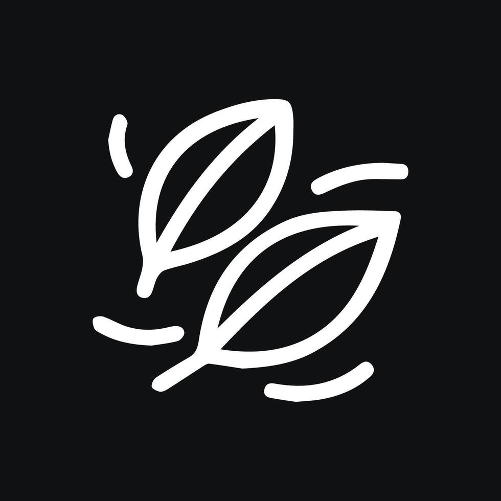 Elegant Minimalist Leaves Emblem on Dark Backdrop Nature Inspiration vector