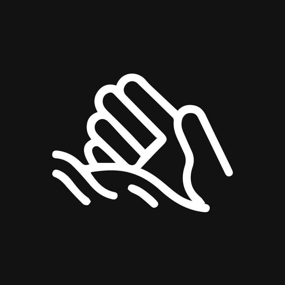 Hand in motion graceful flowing minimalist design graphic vector