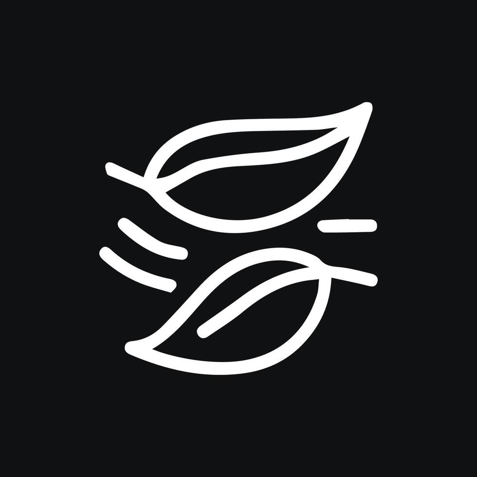 Delicate Leaves Dance Gracefully in the Breeze Artistic Line Drawing vector