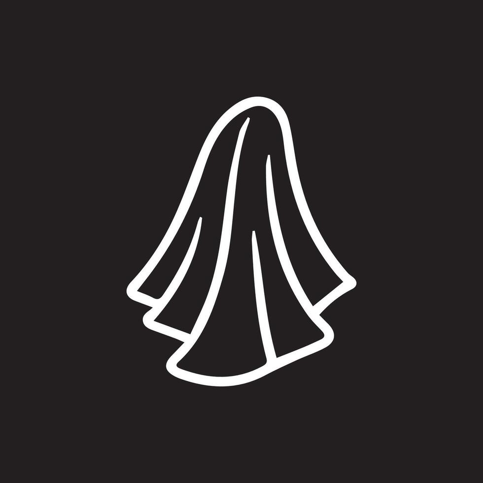Mysterious White Sheet on Black Background Ethereal and Minimalist vector