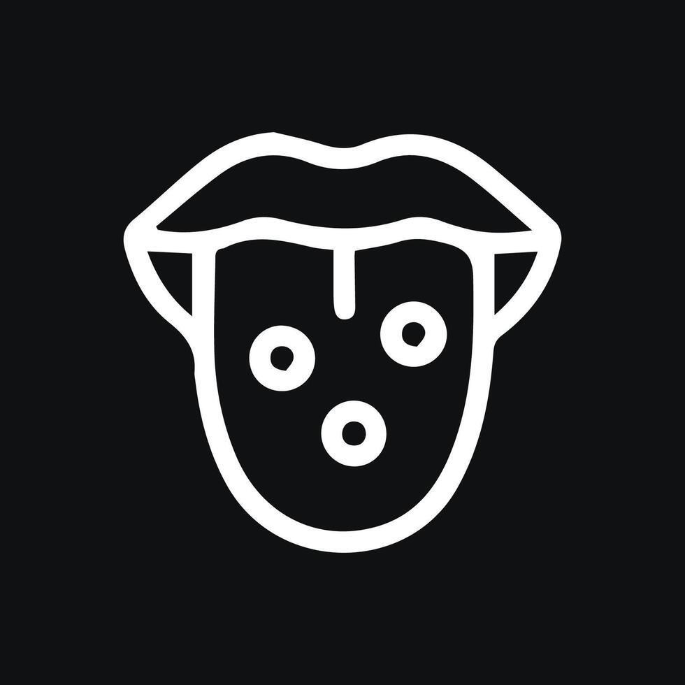 Mouth and Tongue Icon Graphic Representing Oral Health Awareness vector