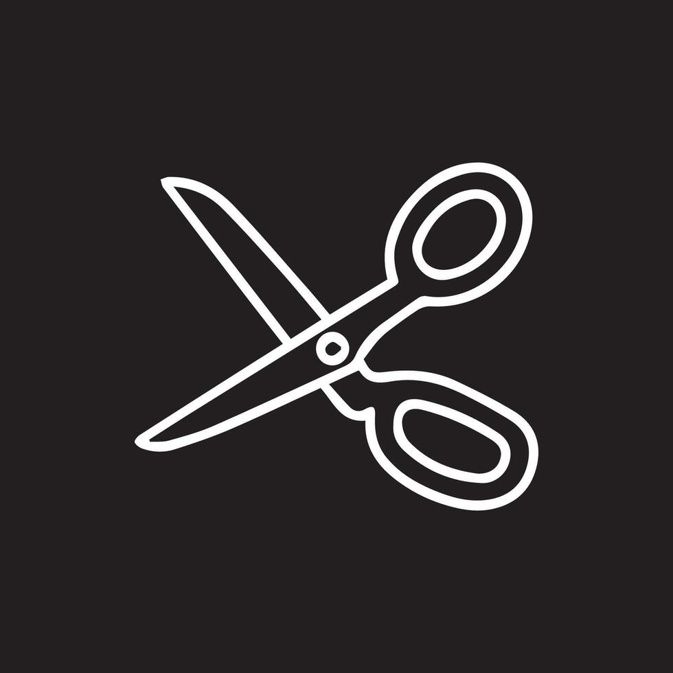 Sharp Scissors Ready for Cutting Simple Minimalist Art Design Image vector