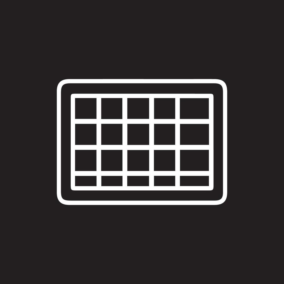 A Clean White Calendar Grid Shining Against the Darkest Black Backdrop vector