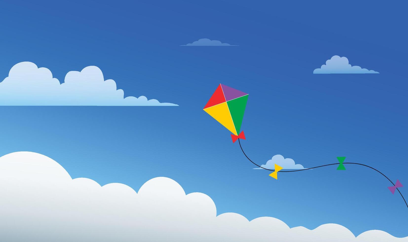 Kite Flying In The Sky vector