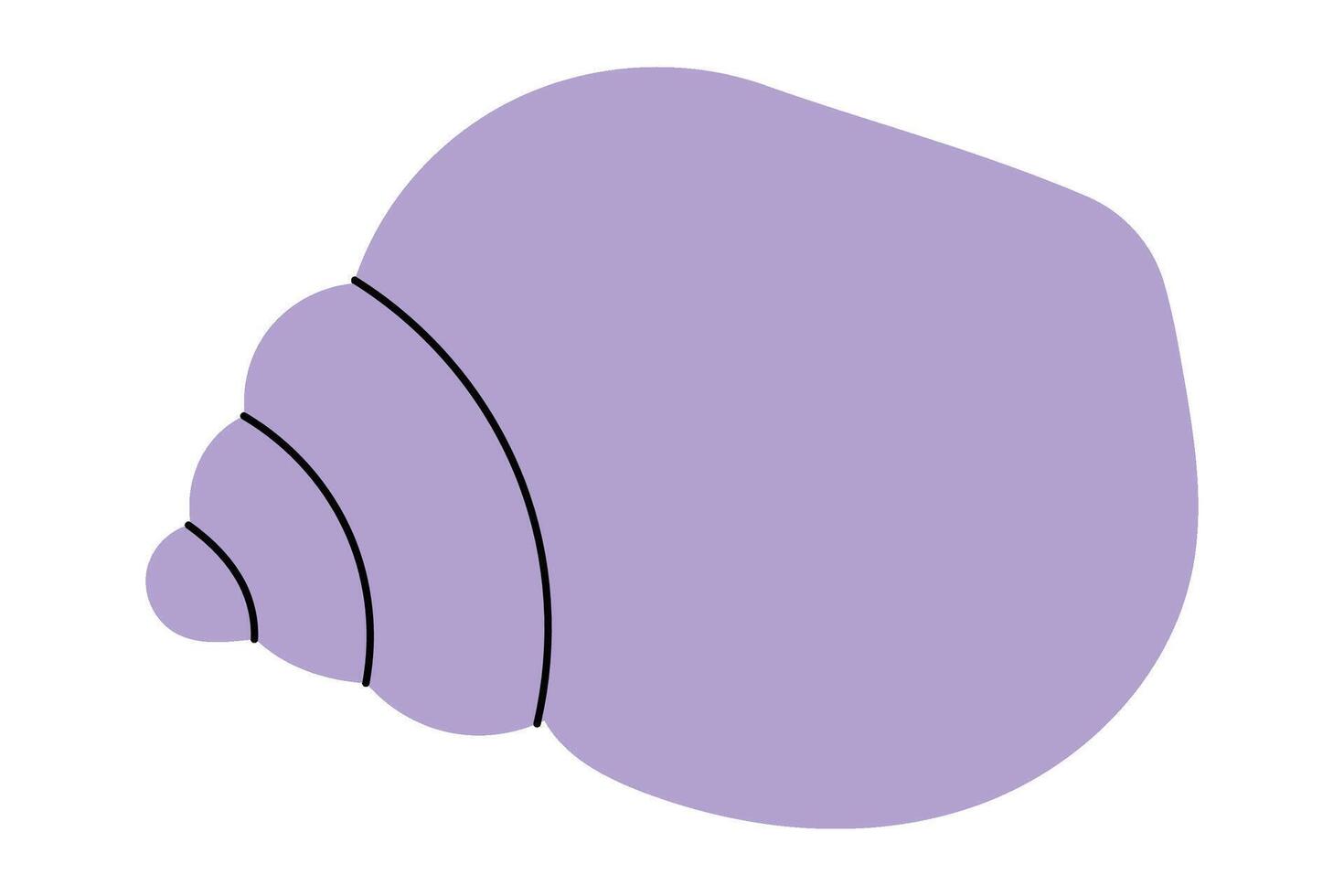 Abstract minimalist purple seashell design on white background. vector