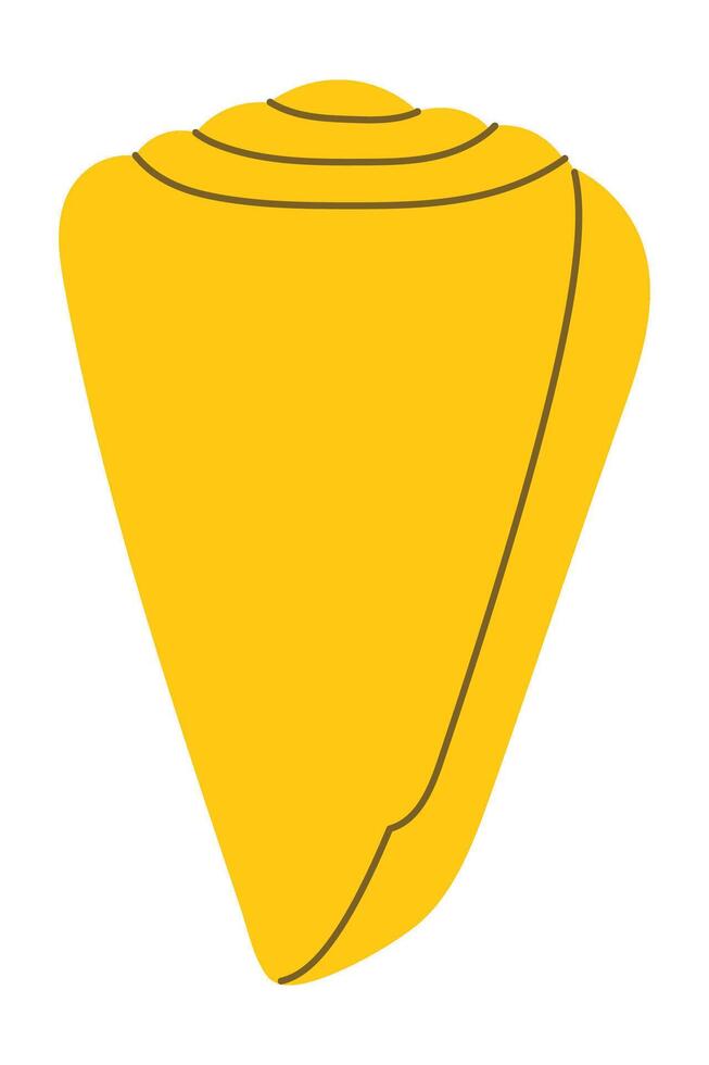 Yellow seashell flat icon isolated on white background. vector