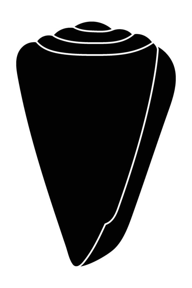 Simple black and white rose illustration with abstract petals. vector