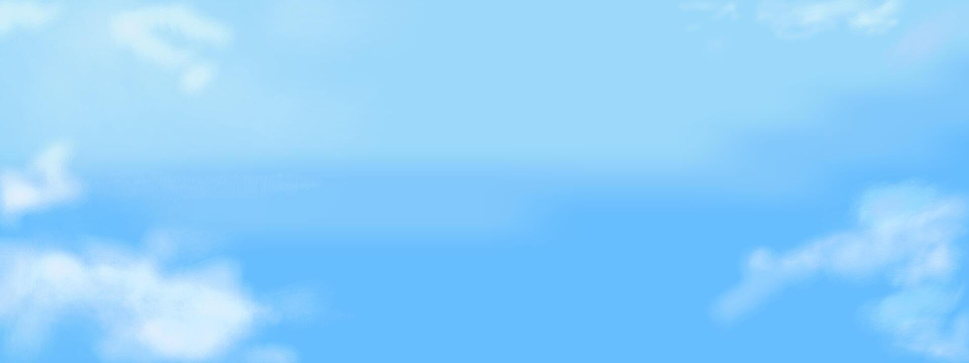 Bright blue sky filled with soft white clouds on a clear sunny day. vector