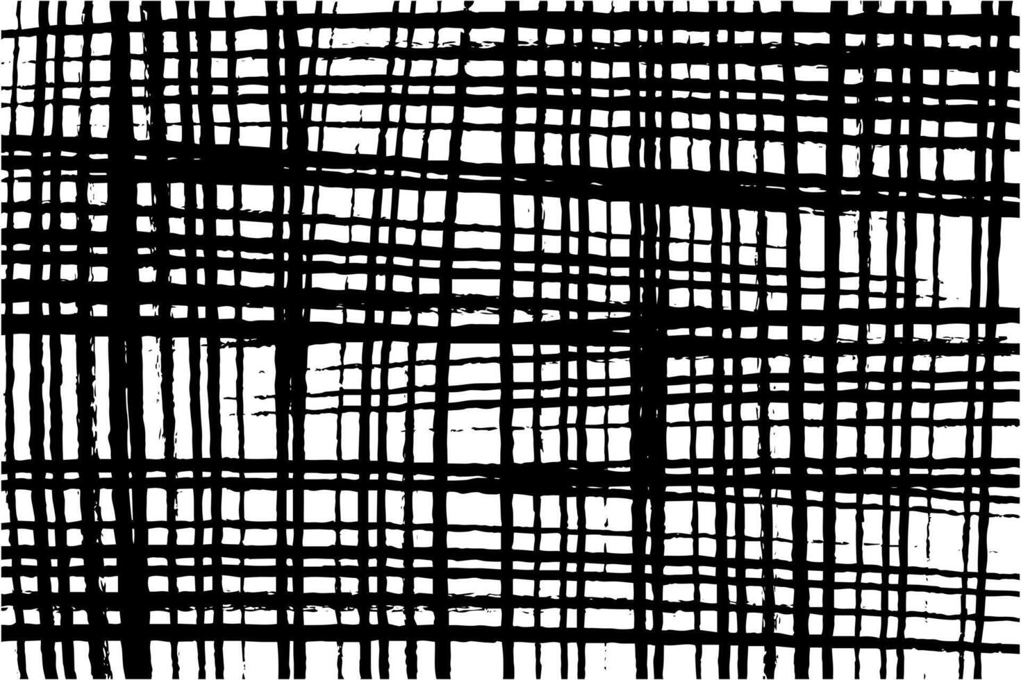 Hand-drawn crosshatch grid with black lines vector