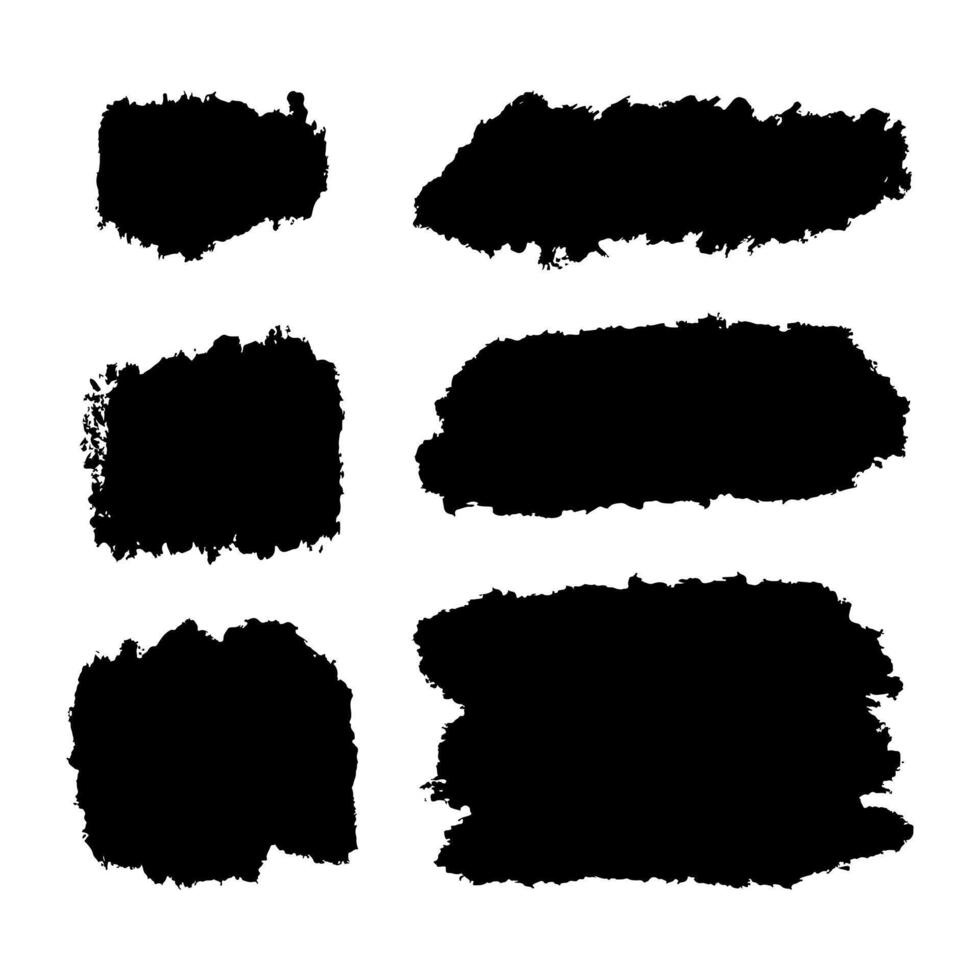 Collection of Black Brush Strokes and Ink Blotches for Creative Projects vector