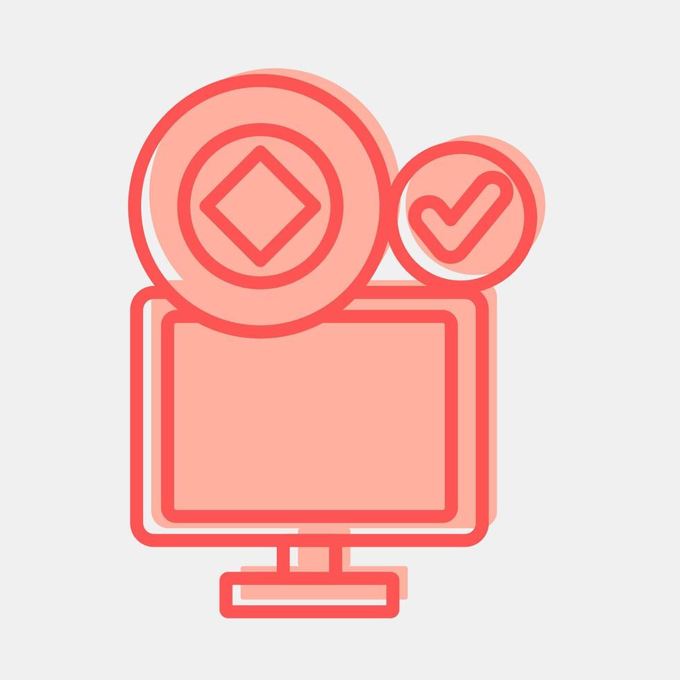 Icon crypto accepted. Crypto currency elements. Icon in two tone style. vector