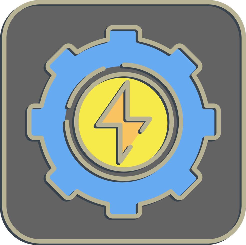 Icon energy. Renewable energy elements. Icon in embossed style. vector