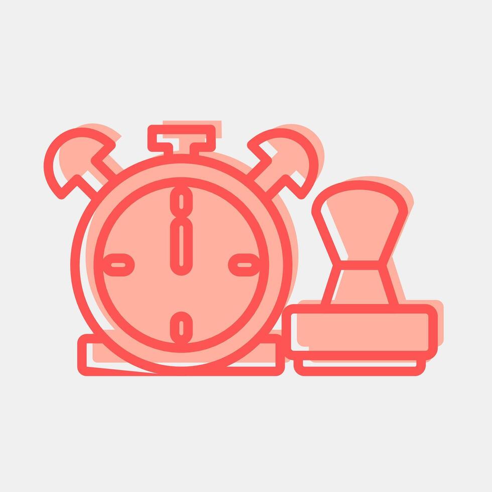 Icon time stamp. Crypto currency elements. Icon in two tone style. vector