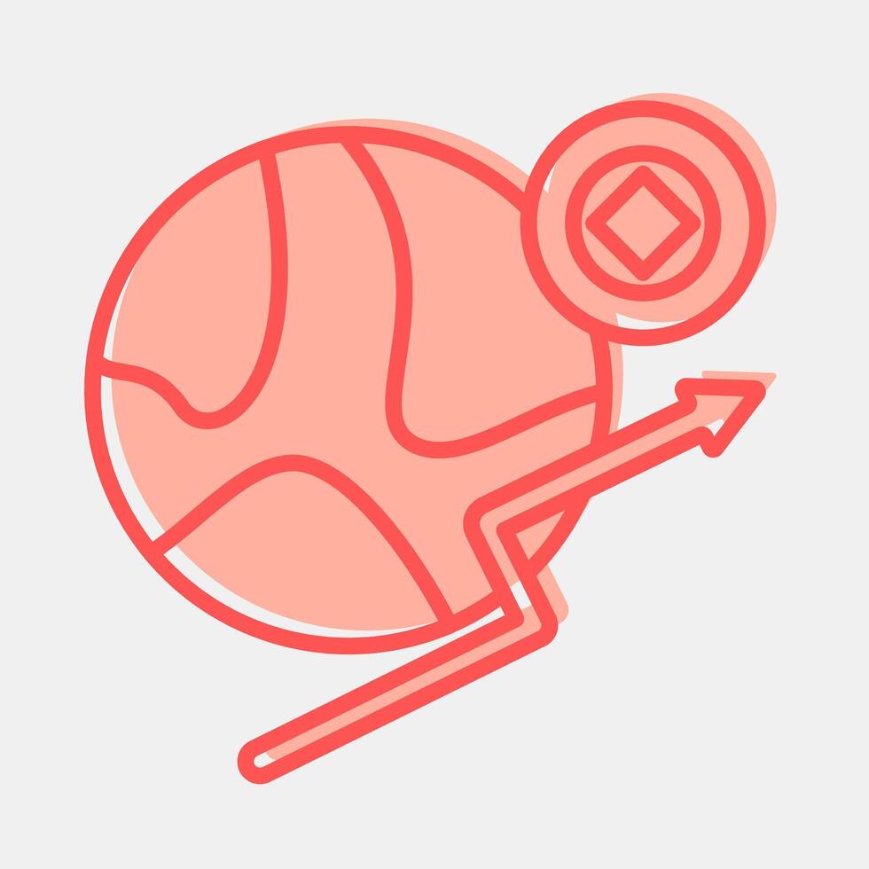 Icon economic freedom. Crypto currency elements. Icon in two tone style. vector