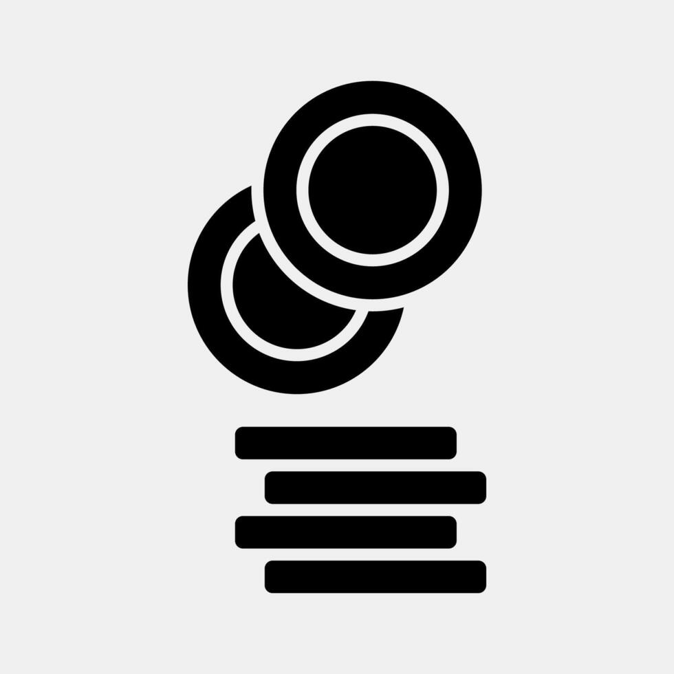 Icon coin. Crypto currency elements. Icon in glyph style. vector