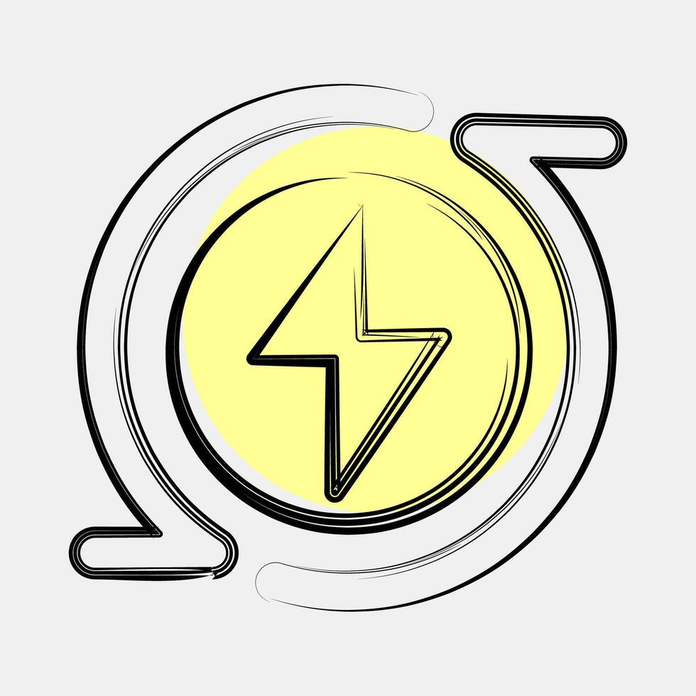 Icon renewable energy. Renewable energy elements. Icon in color spot style. vector