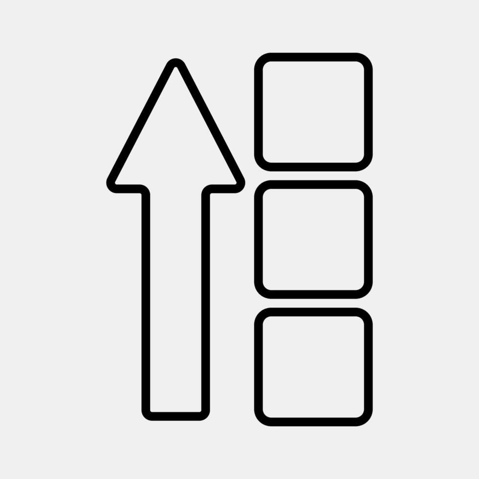 Icon block height. Crypto currency elements. Icon in line style. vector