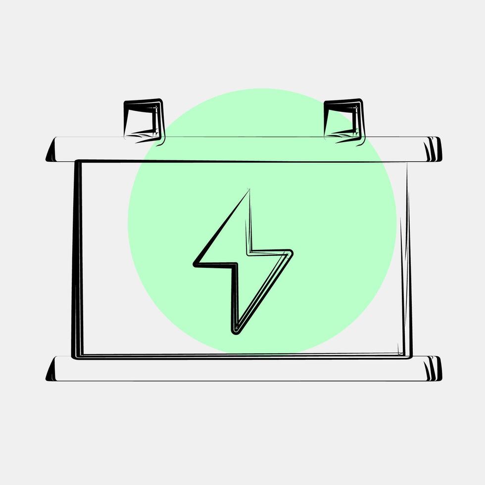 Icon accumulator. Renewable energy elements. Icon in color spot style. vector