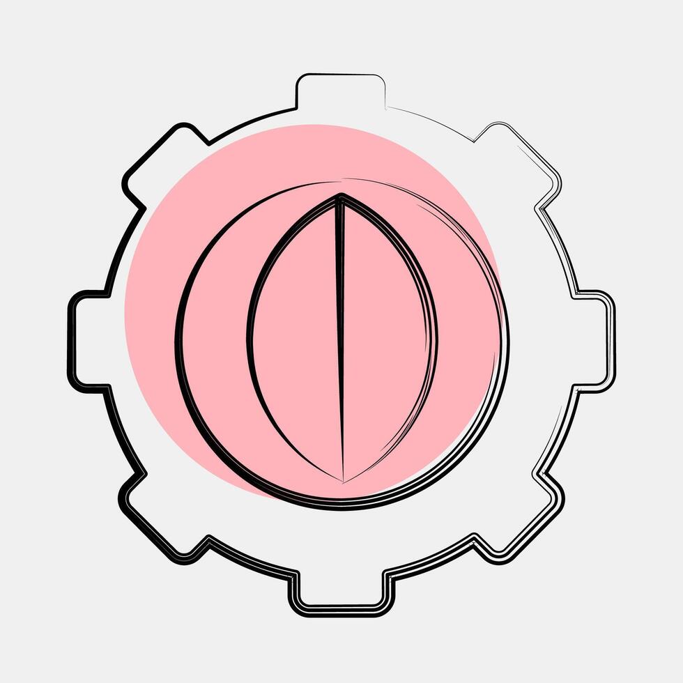 Icon green tech. Renewable energy elements. Icon in color spot style. vector