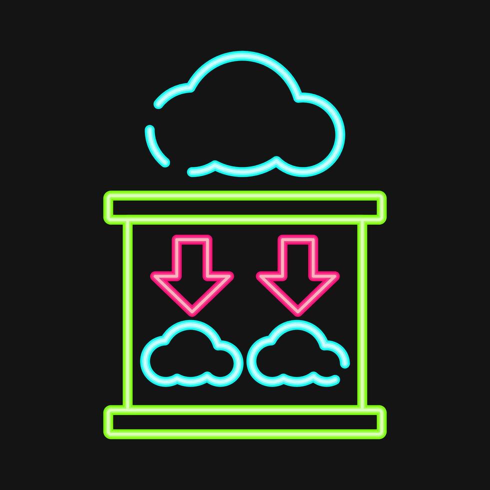Icon carbon capture. Renewable energy elements. Icon in neon style. vector