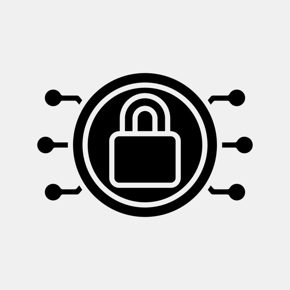 Icon encryption. Crypto currency elements. Icon in glyph style. vector