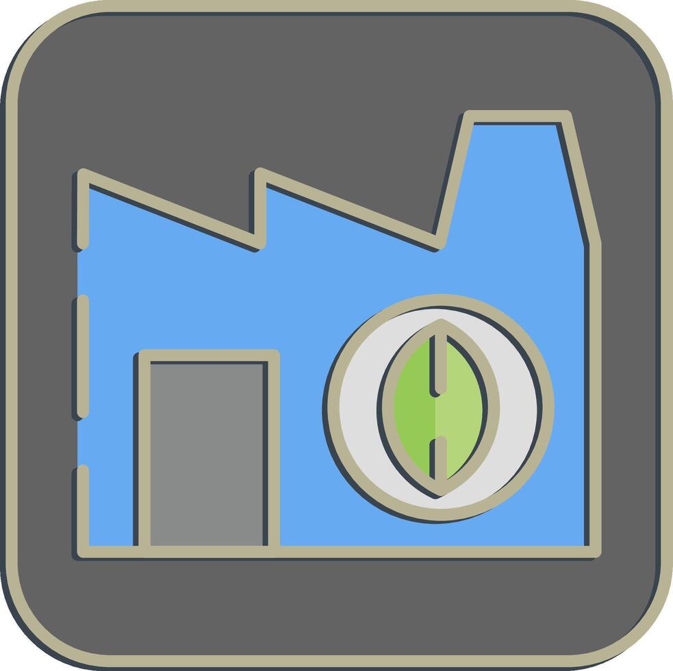 Icon biological power plant. Renewable energy elements. Icon in embossed style. vector