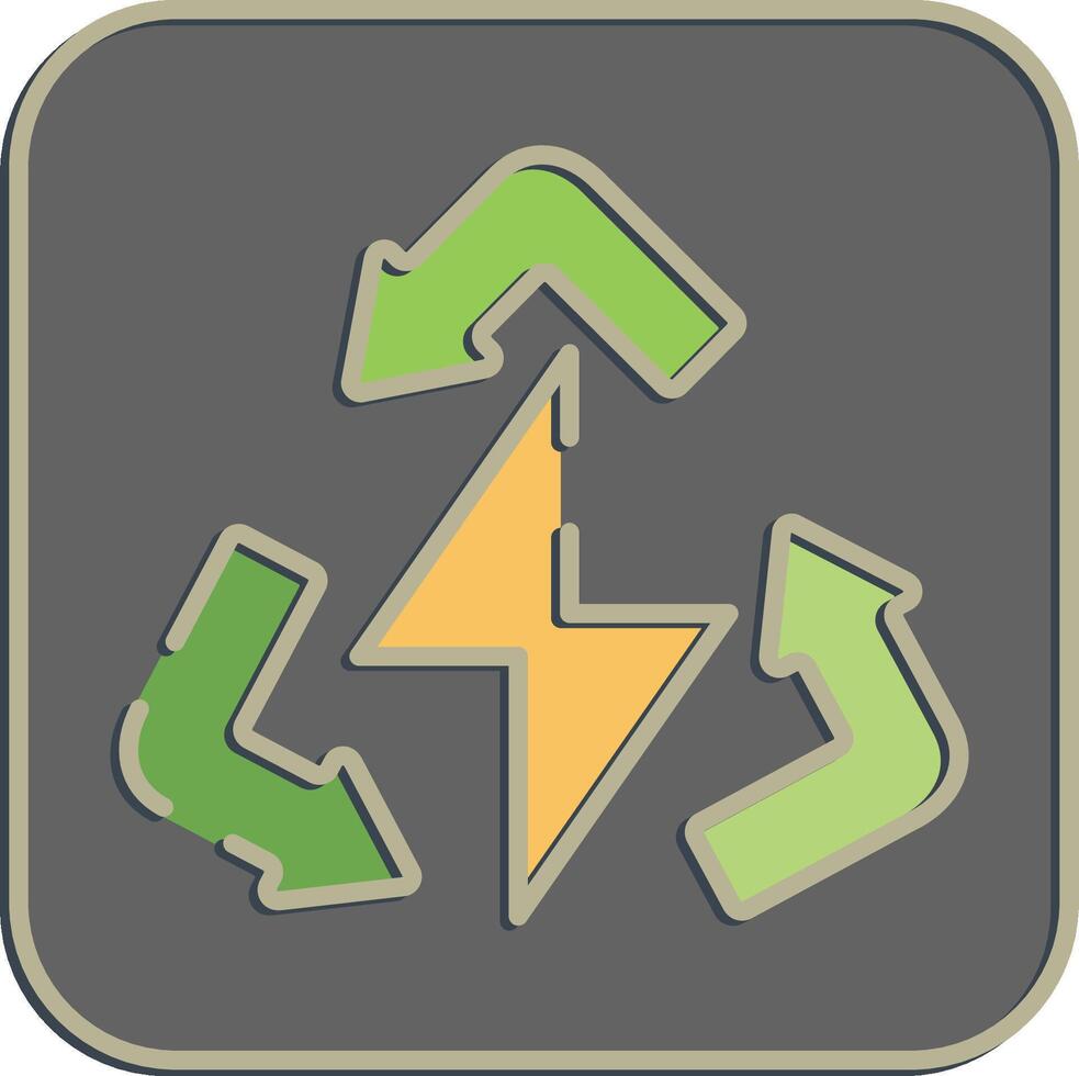 Icon clean energy. Renewable energy elements. Icon in embossed style. vector