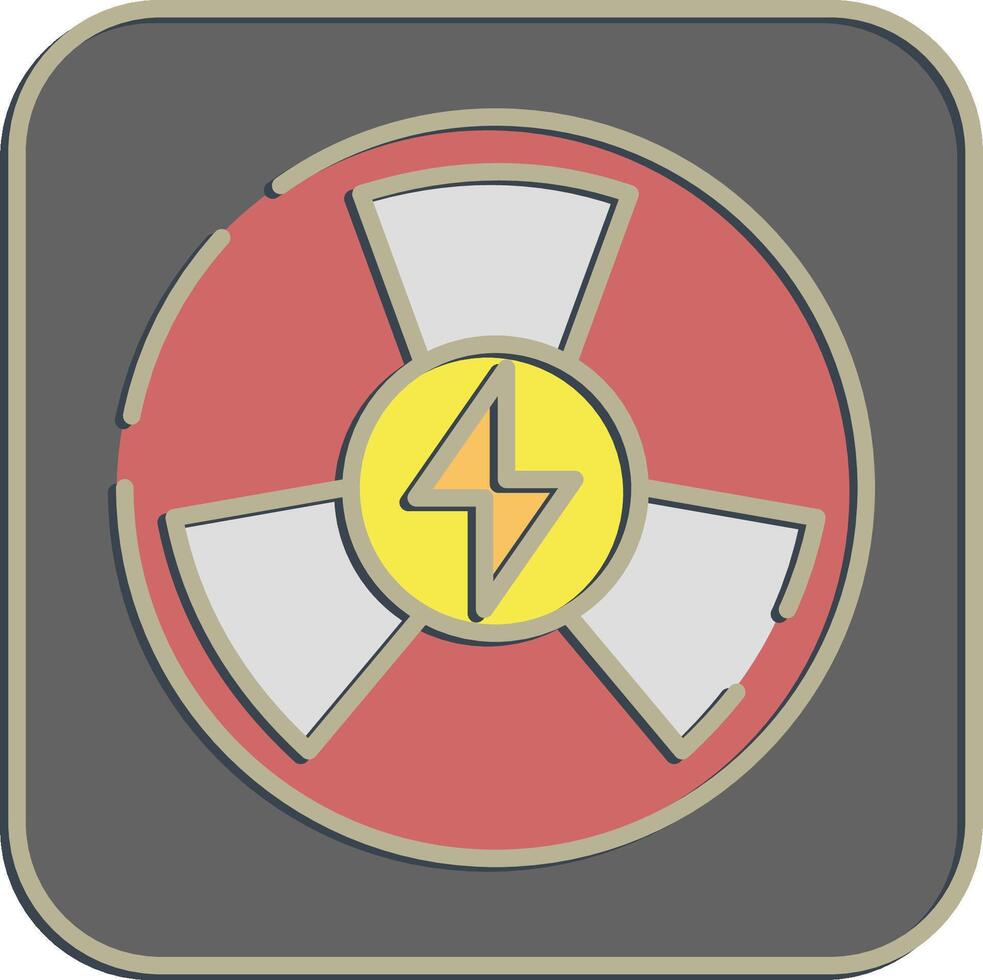 Icon nuclear energy. Renewable energy elements. Icon in embossed style. vector