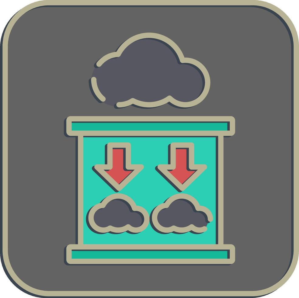 Icon carbon capture. Renewable energy elements. Icon in embossed style. vector