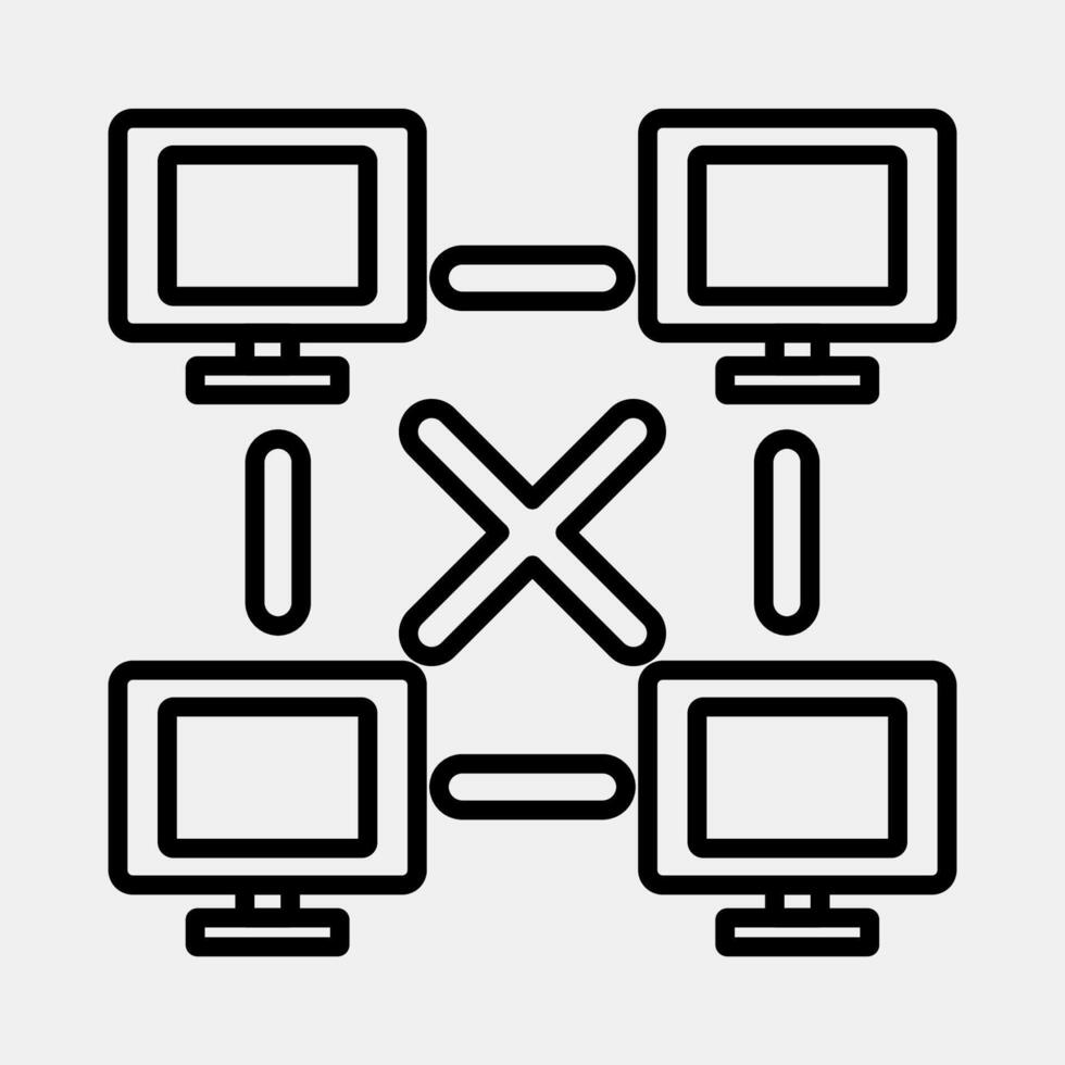 Icon peer to peer. Crypto currency elements. Icon in line style. vector