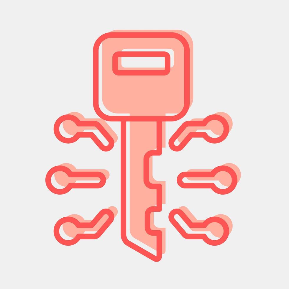 Icon digital key. Crypto currency elements. Icon in two tone style. vector