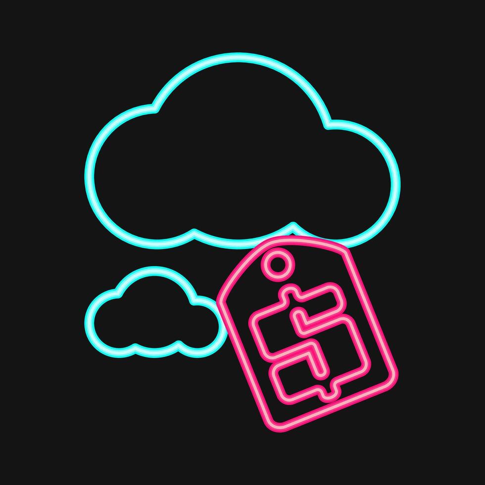 Icon carbon pricing. Renewable energy elements. Icon in neon style. vector