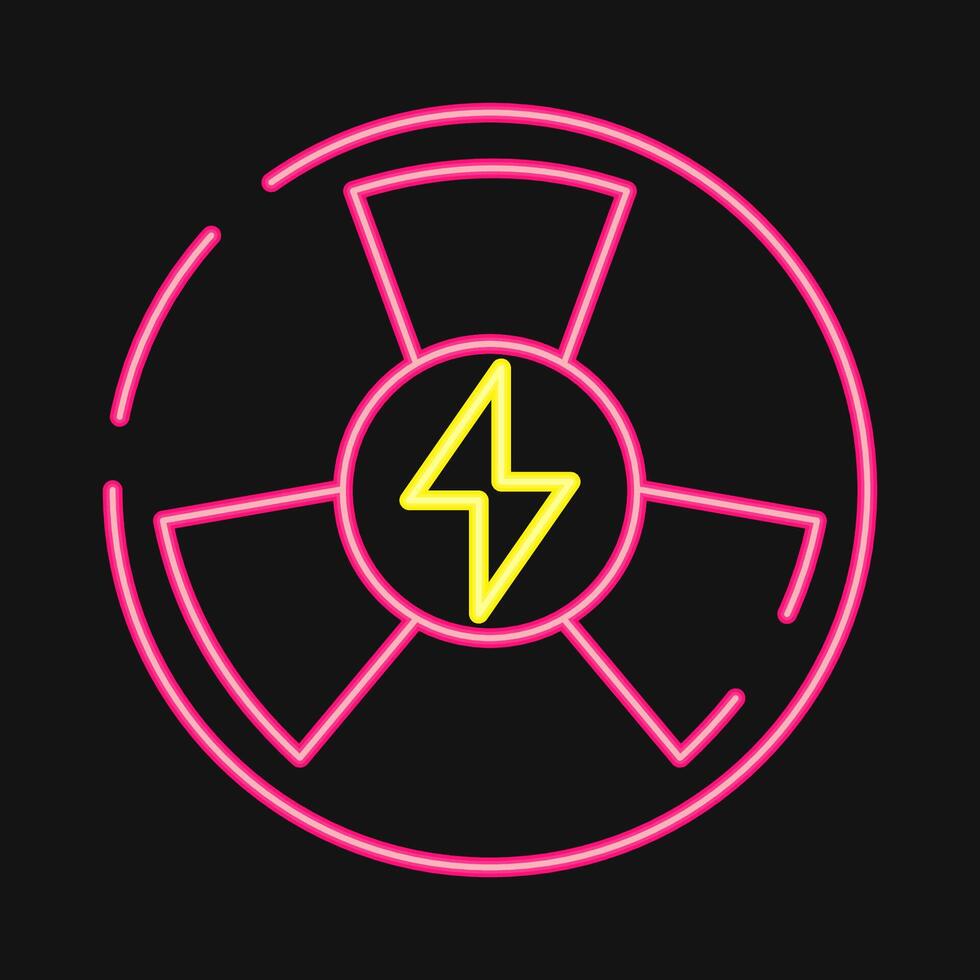 Icon nuclear energy. Renewable energy elements. Icon in neon style. vector