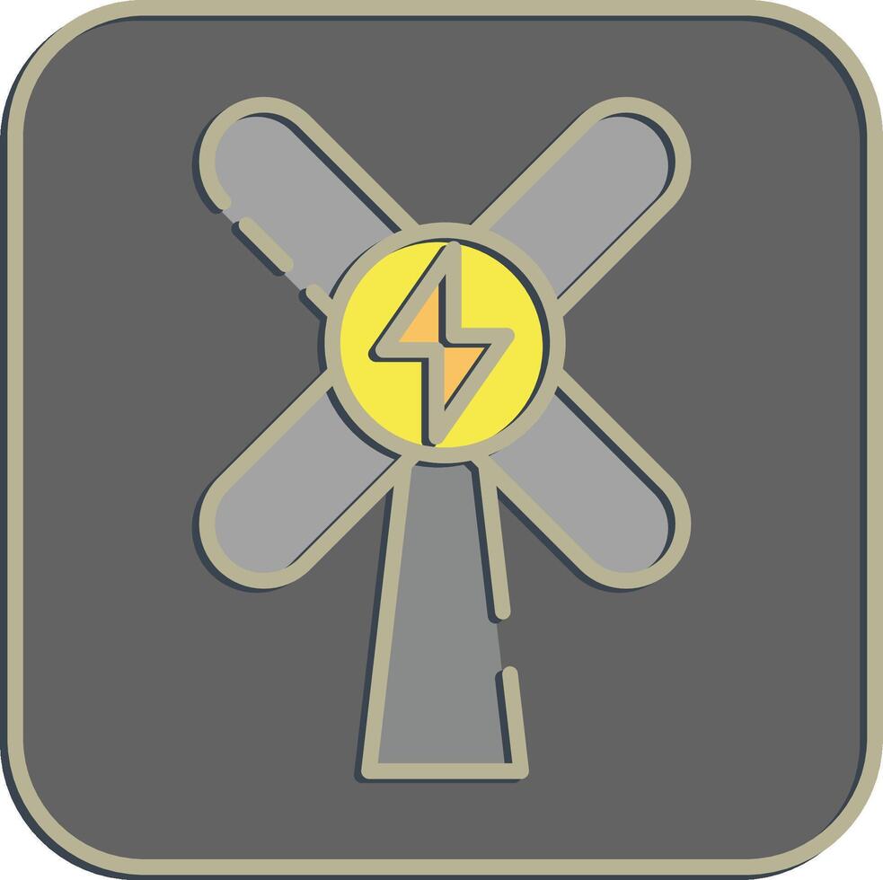 Icon wind energy. Renewable energy elements. Icon in embossed style. vector