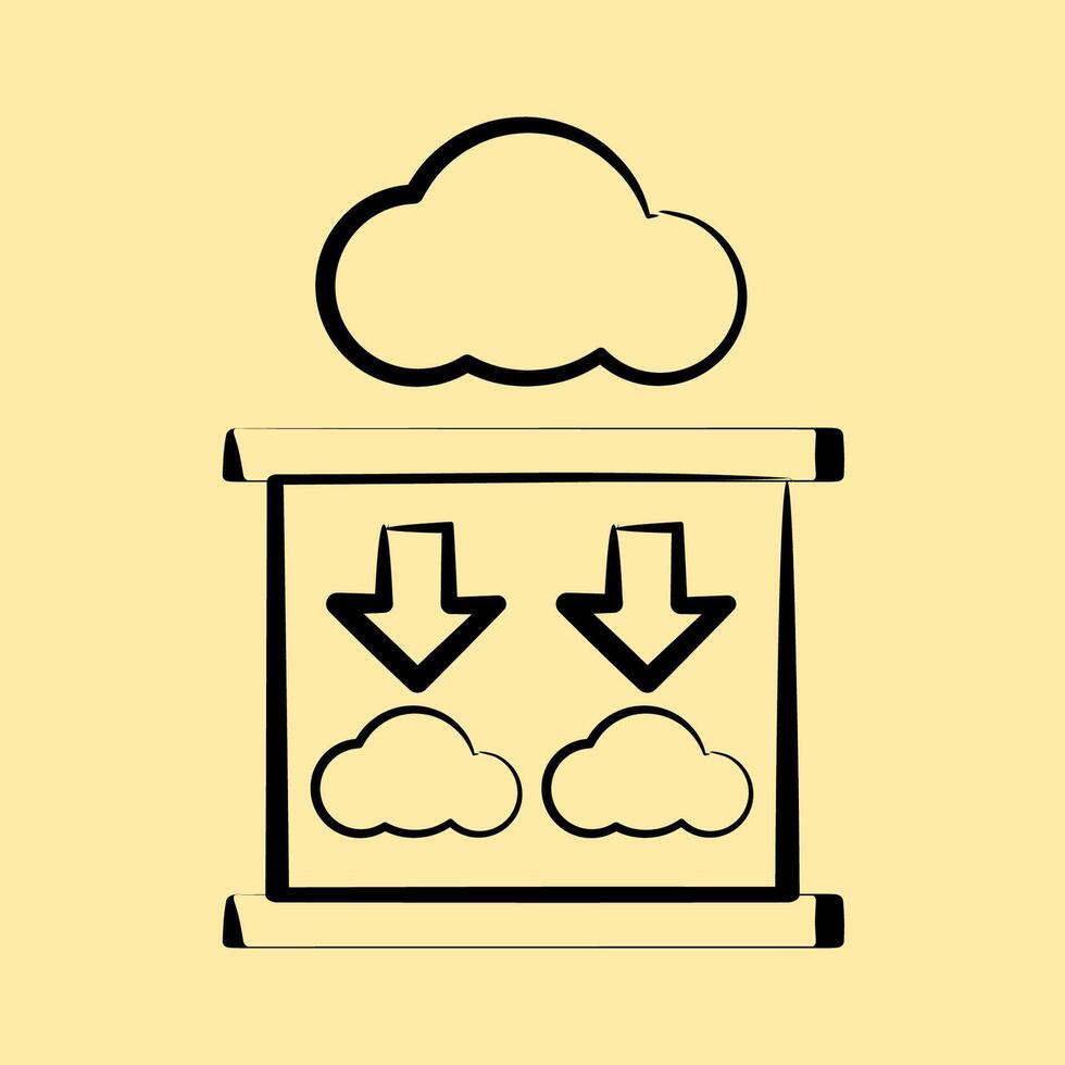 Icon carbon capture. Renewable energy elements. Icon in hand drawn style. vector